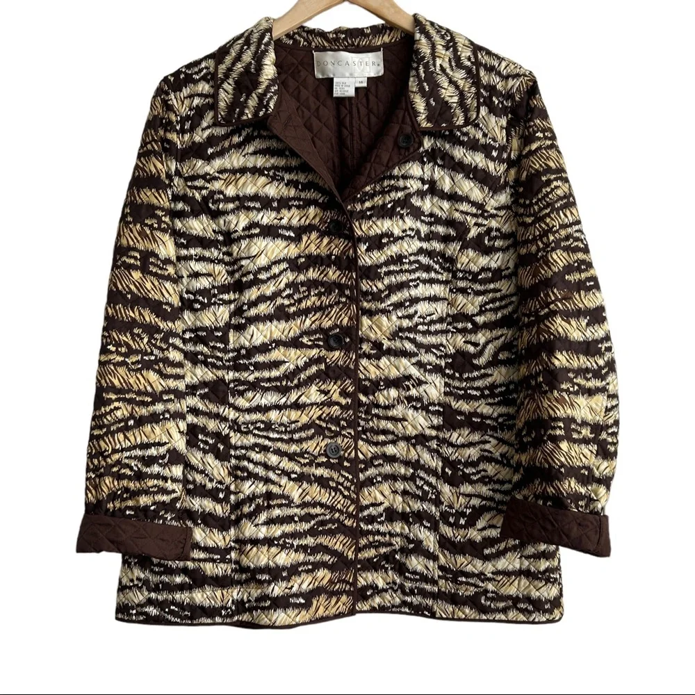 Don Caster Reversible Silk Animal Print Quilted Jacket (14)
